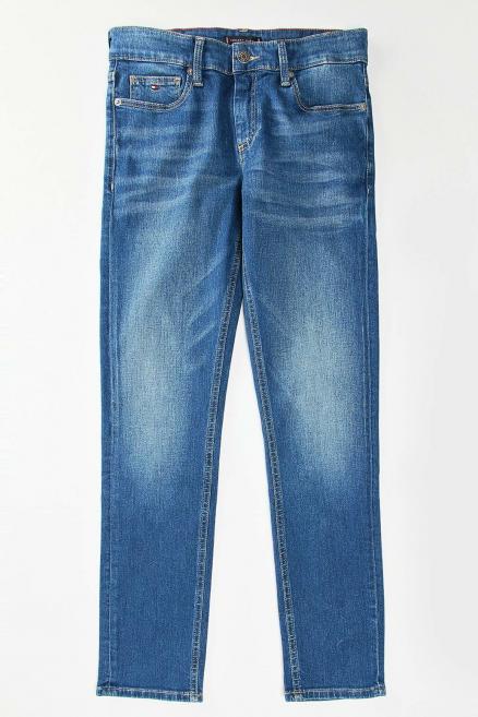 Облегающие джинсы с потертостями